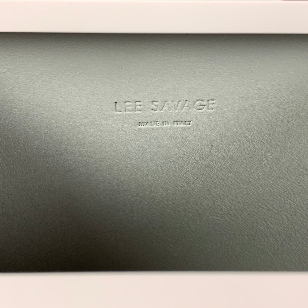 LEE SAVAGE Light Pink Metal Leather Broken Space Clutch - Picture 6 of 6